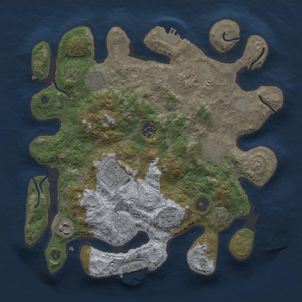 Rust Map: Procedural Map, Size: 3200, Seed: 27169632, 15 Monuments
