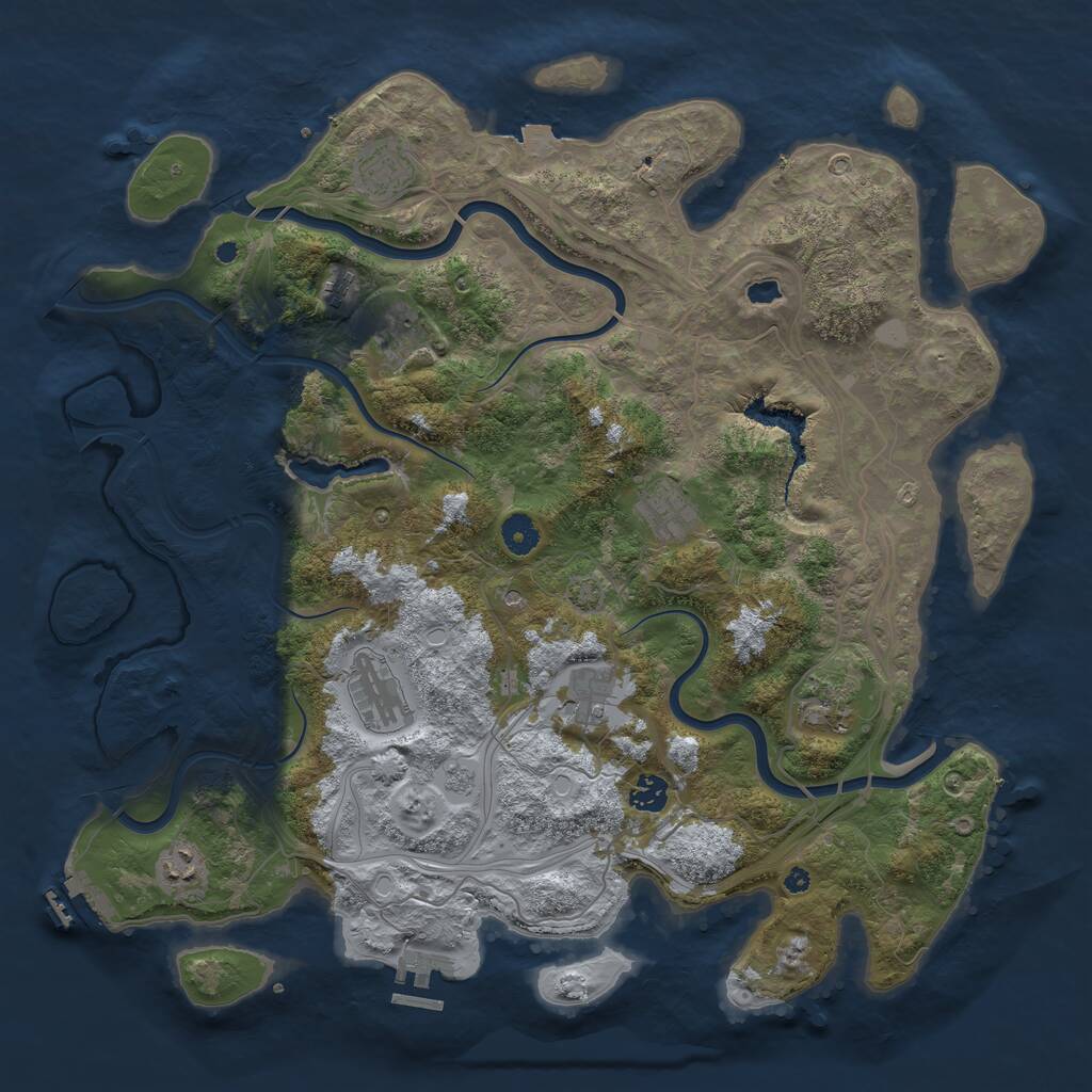 Rust Map: Procedural Map, Size: 4250, Seed: 999143627, 15 Monuments