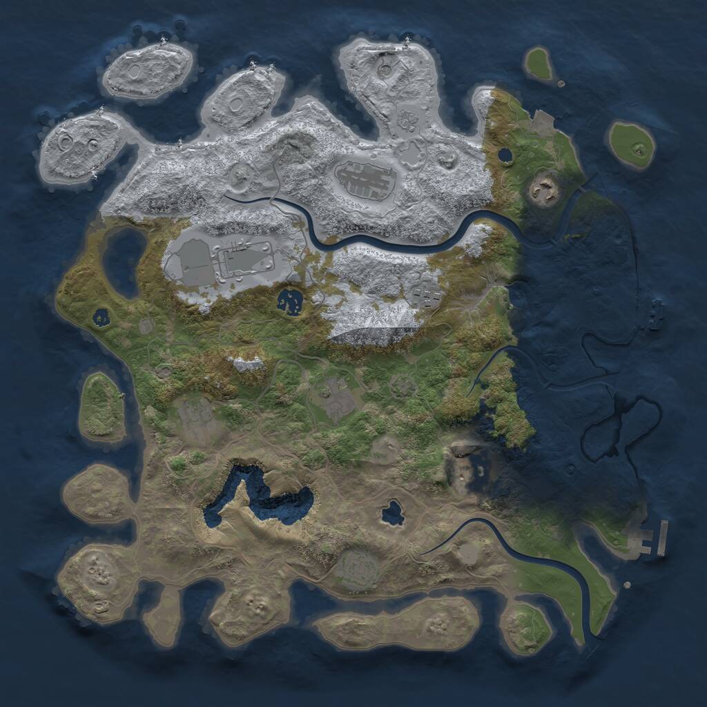 Rust Map: Procedural Map, Size: 4000, Seed: 549381440, 15 Monuments