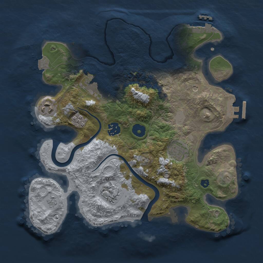 Rust Map: Procedural Map, Size: 3000, Seed: 441664105, 12 Monuments