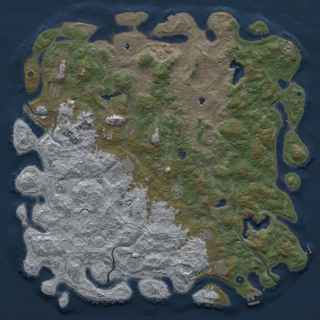 Rust Map: Procedural Map, Size: 6000, Seed: 65328, 17 Monuments