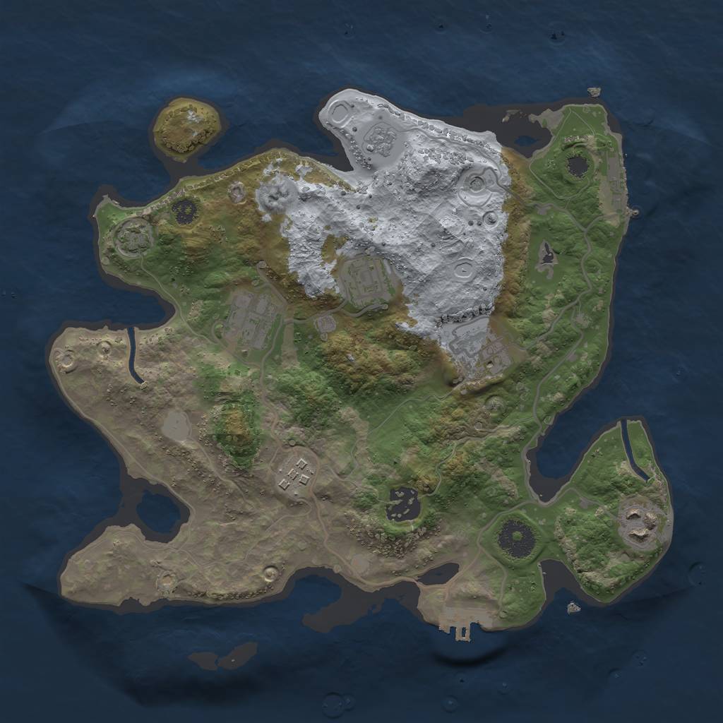 Rust Map: Procedural Map, Size: 3000, Seed: 19384567, 14 Monuments