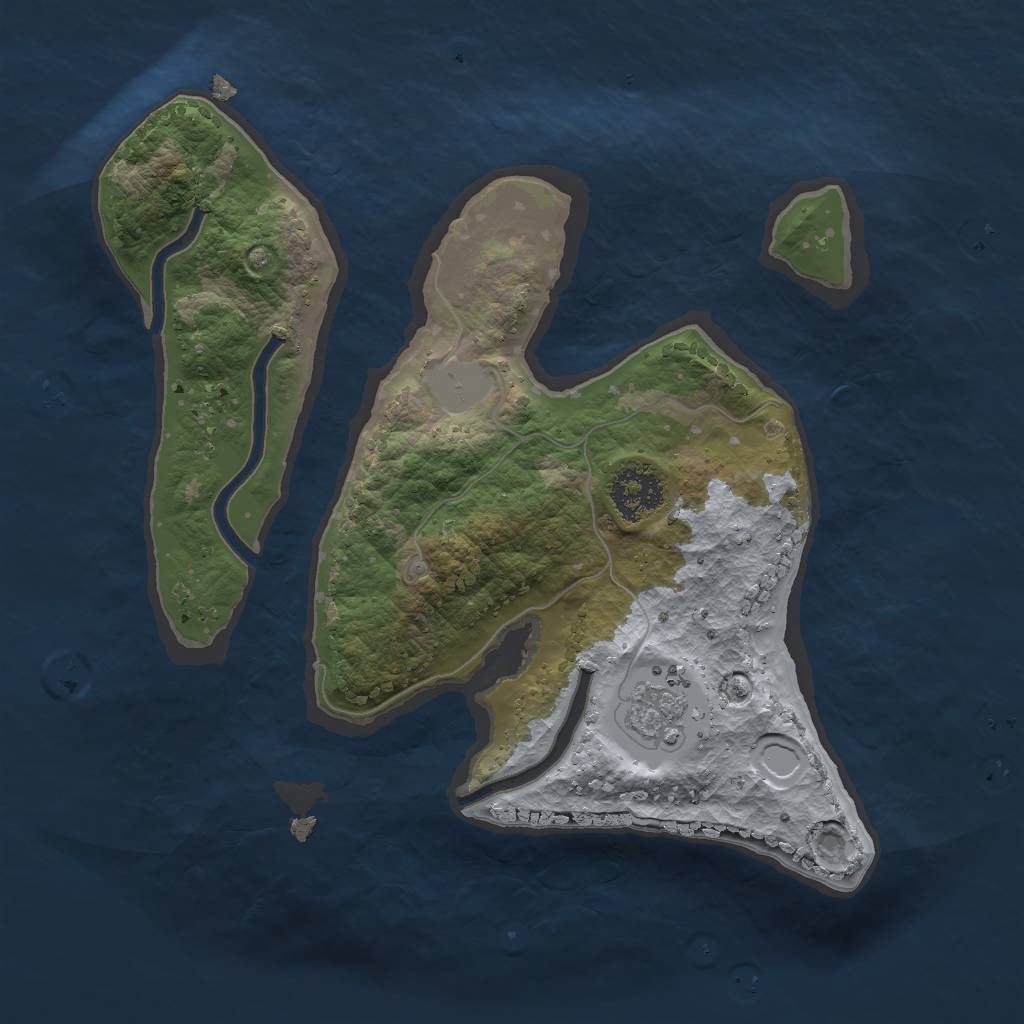 Rust Map: Procedural Map, Size: 2000, Seed: 4357, 4 Monuments