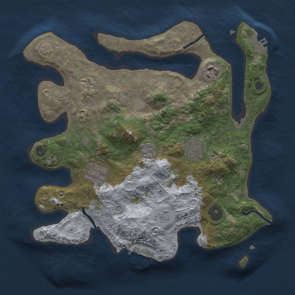 Rust Map: Procedural Map, Size: 3000, Seed: 6298345, 13 Monuments