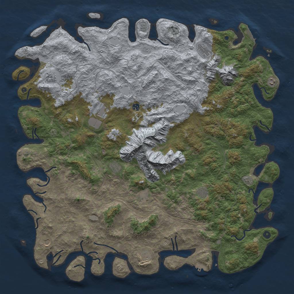 Rust Map: Procedural Map, Size: 6000, Seed: 28382938, 19 Monuments