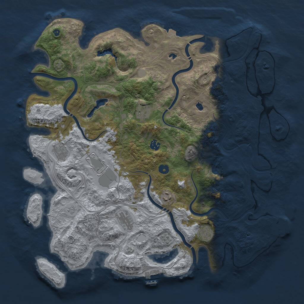 Rust Map: Procedural Map, Size: 4500, Seed: 1912996002, 14 Monuments