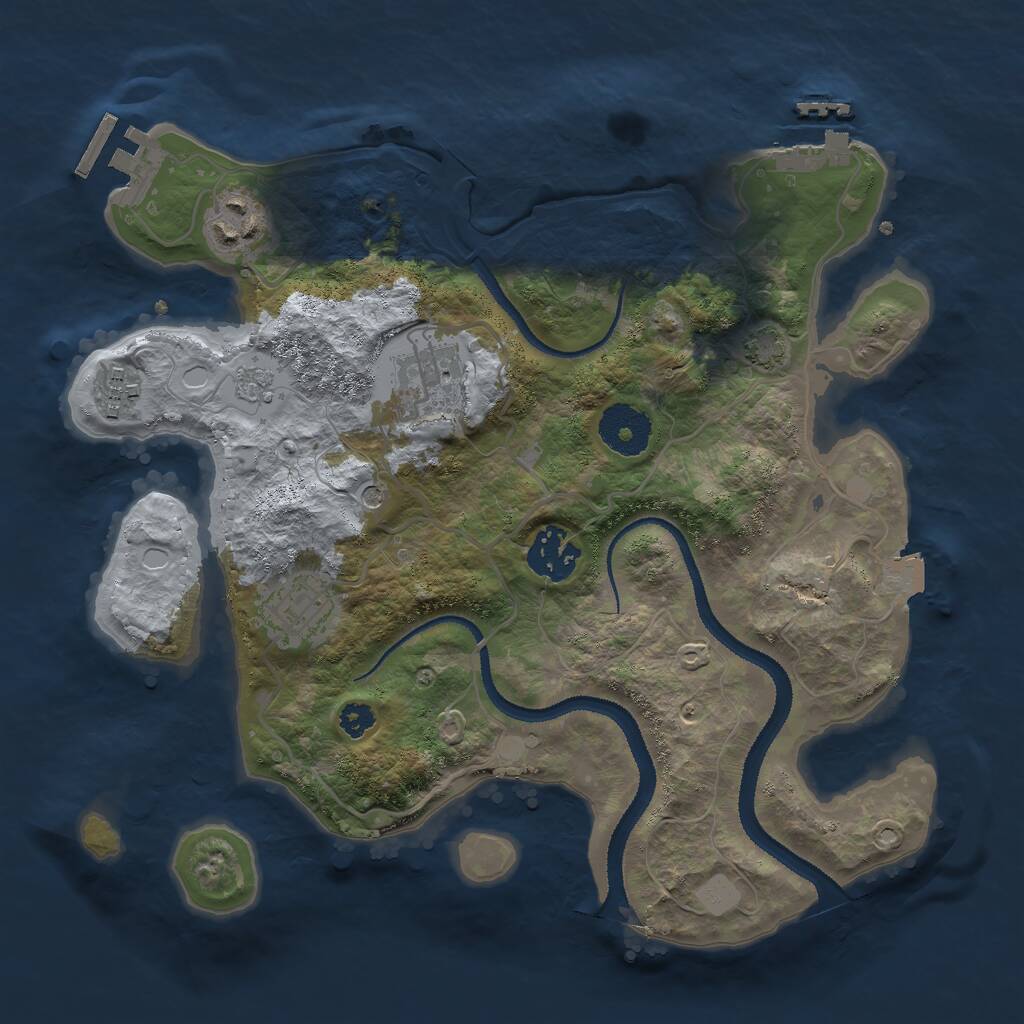 Rust Map: Procedural Map, Size: 3000, Seed: 65487715, 11 Monuments