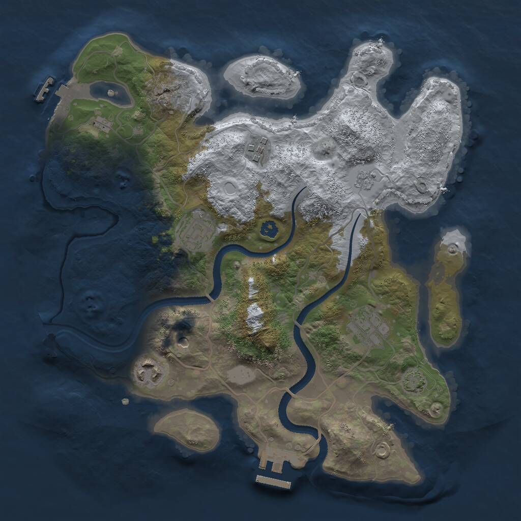 Rust Map: Procedural Map, Size: 3000, Seed: 357802158, 10 Monuments