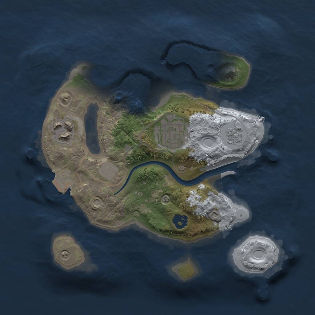 Rust Map: Procedural Map, Size: 2100, Seed: 1133924862, 4 Monuments