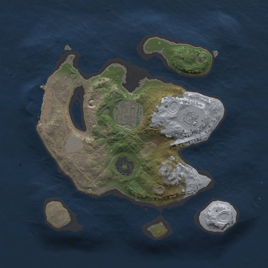 Rust Map: Procedural Map, Size: 2100, Seed: 1133924862, 6 Monuments