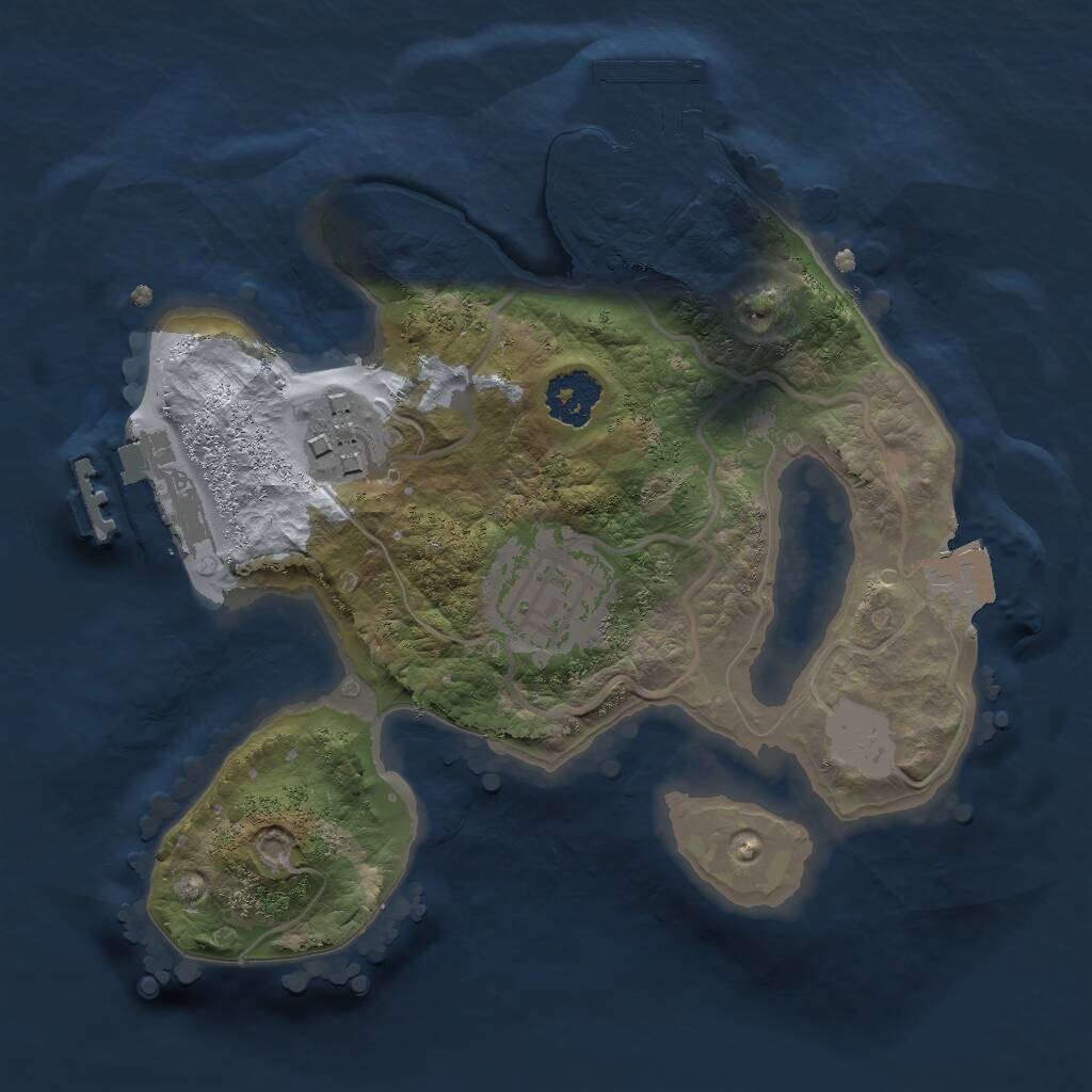 Rust Map: Procedural Map, Size: 2000, Seed: 126346512, 5 Monuments