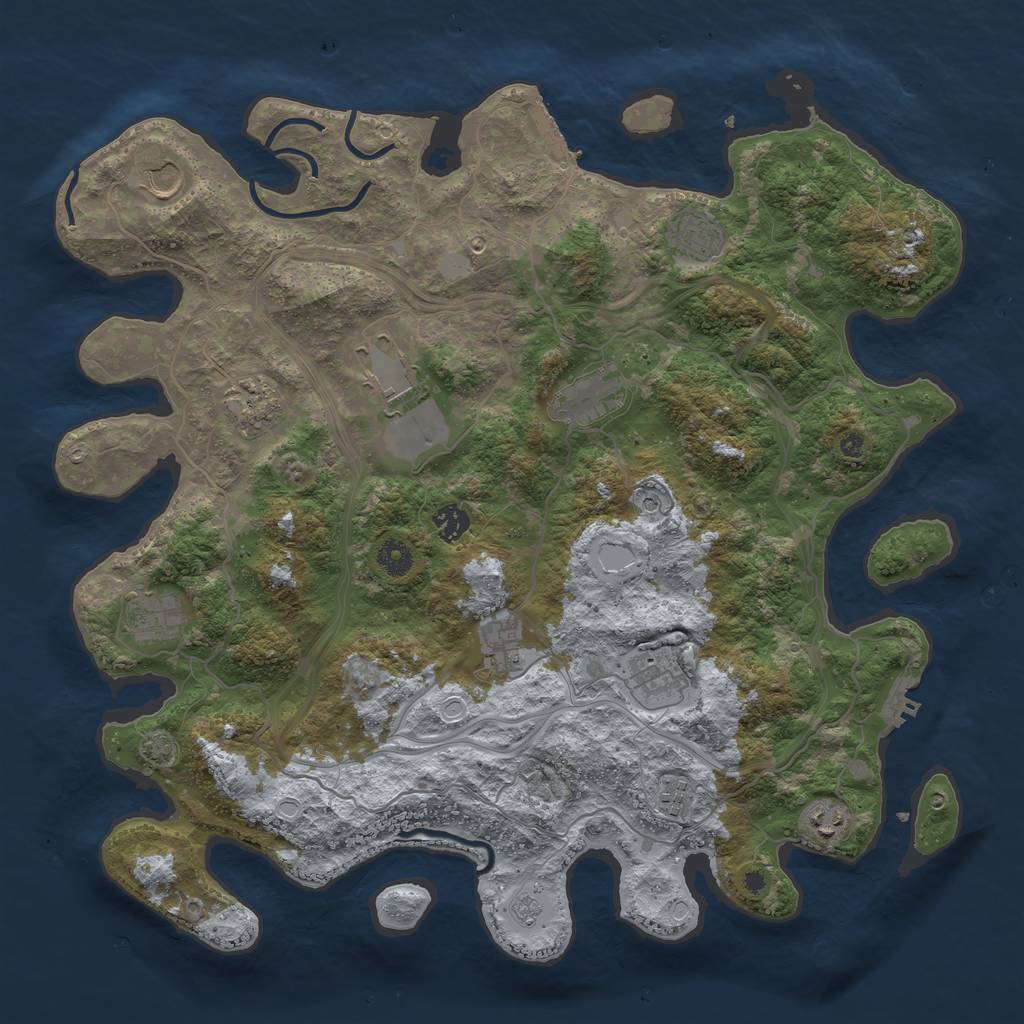 Rust Map: Procedural Map, Size: 4250, Seed: 47132689, 18 Monuments