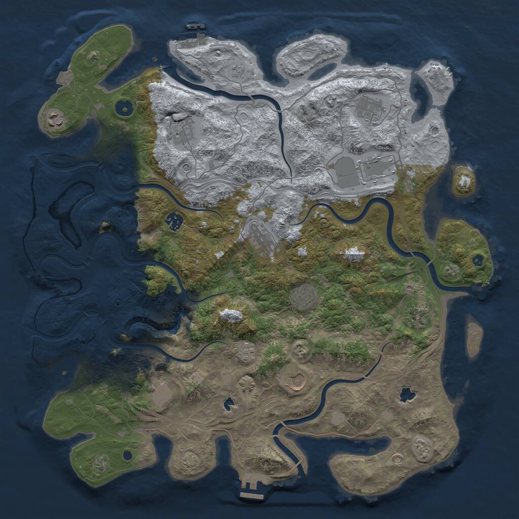 Rust Map: Procedural Map, Size: 4500, Seed: 1984264783, 17 Monuments