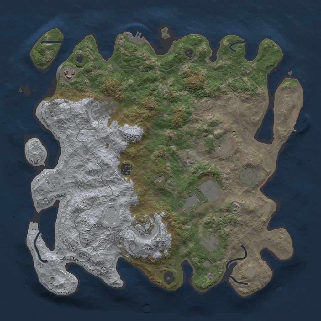 Rust Map: Procedural Map, Size: 4000, Seed: 1981534343, 17 Monuments