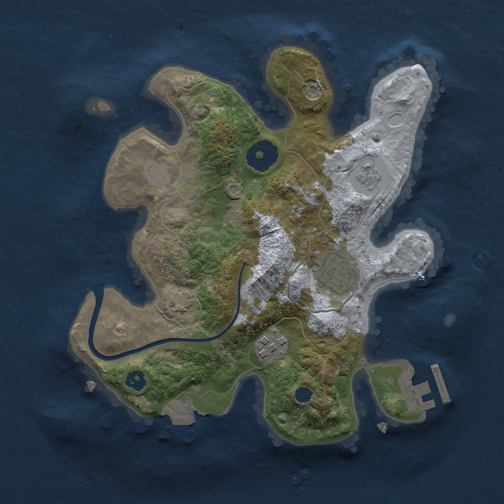 Rust Map: Procedural Map, Size: 2500, Seed: 1906143, 6 Monuments