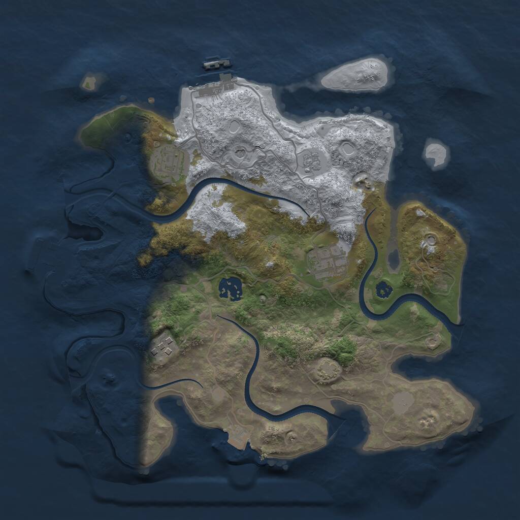 Rust Map: Procedural Map, Size: 3150, Seed: 715829209, 10 Monuments