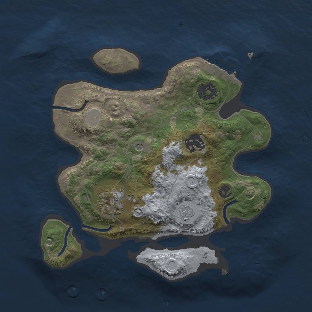 Rust Map: Procedural Map, Size: 2500, Seed: 23874573, 8 Monuments