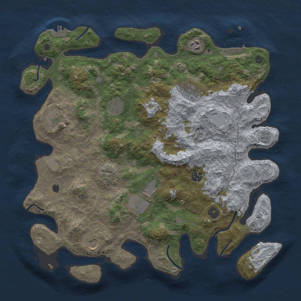 Rust Map: Procedural Map, Size: 4000, Seed: 2083519467, 15 Monuments