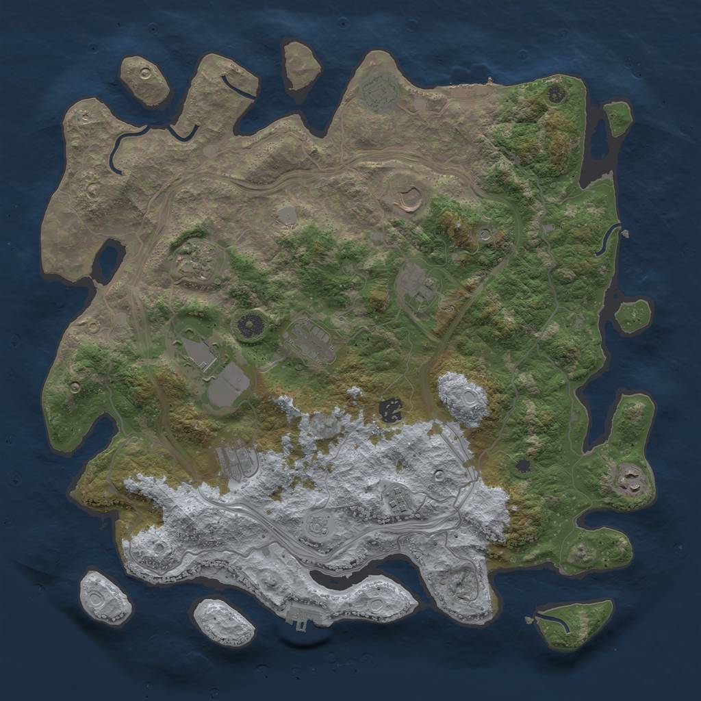 Rust Map: Procedural Map, Size: 4250, Seed: 1579374944, 17 Monuments