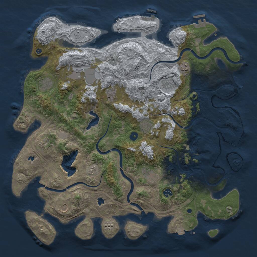 Rust Map: Procedural Map, Size: 4500, Seed: 34985933, 17 Monuments