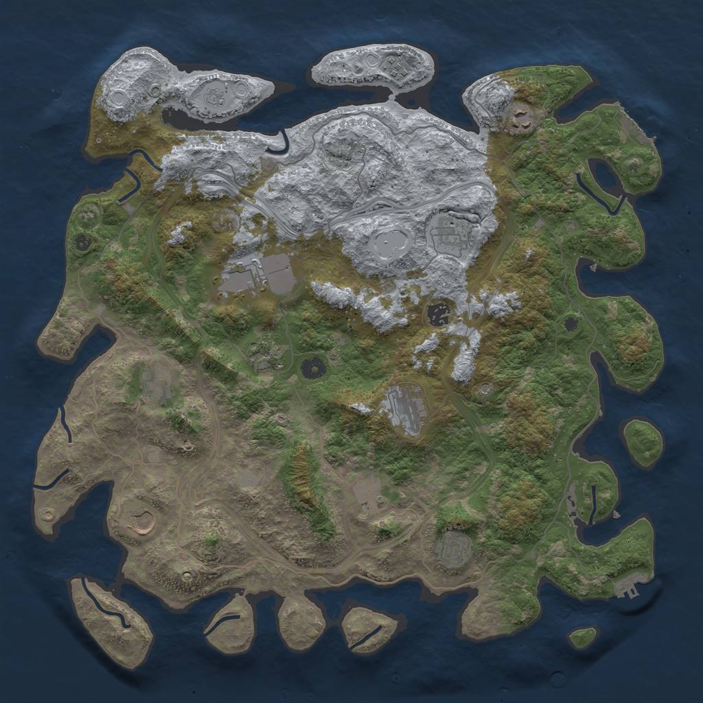 Rust Map: Procedural Map, Size: 4500, Seed: 34985933, 18 Monuments