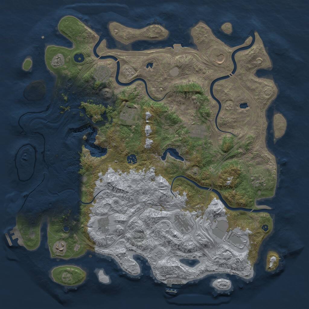 Rust Map: Procedural Map, Size: 4600, Seed: 790980999, 17 Monuments