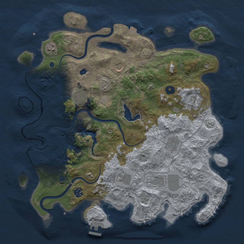 Rust Map: Procedural Map, Size: 4000, Seed: 1217367758, 14 Monuments