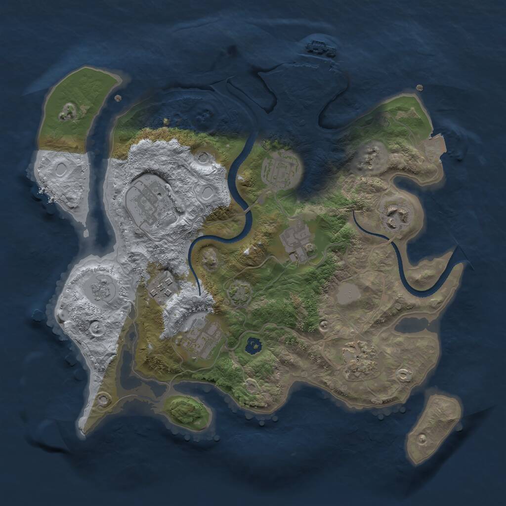 Rust Map: Procedural Map, Size: 3000, Seed: 2007, 12 Monuments