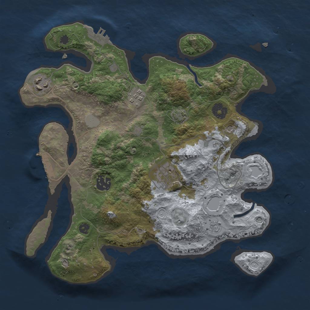 Rust Map: Procedural Map, Size: 3000, Seed: 880249281, 11 Monuments