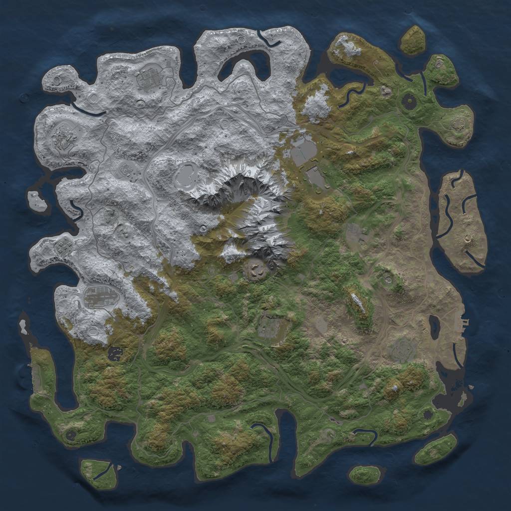 Rust Map: Procedural Map, Size: 5000, Seed: 1632019343, 18 Monuments
