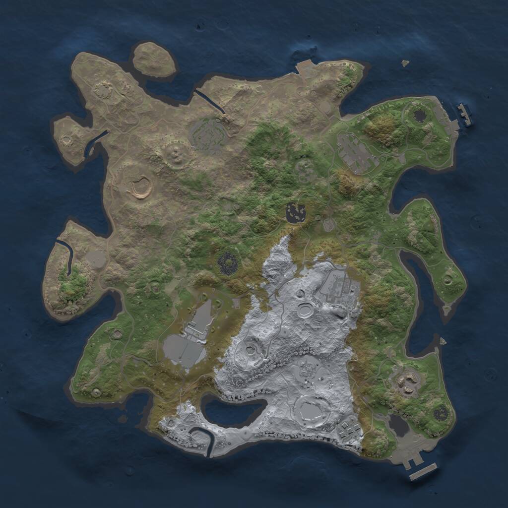 Rust Map: Procedural Map, Size: 3500, Seed: 865528767, 14 Monuments