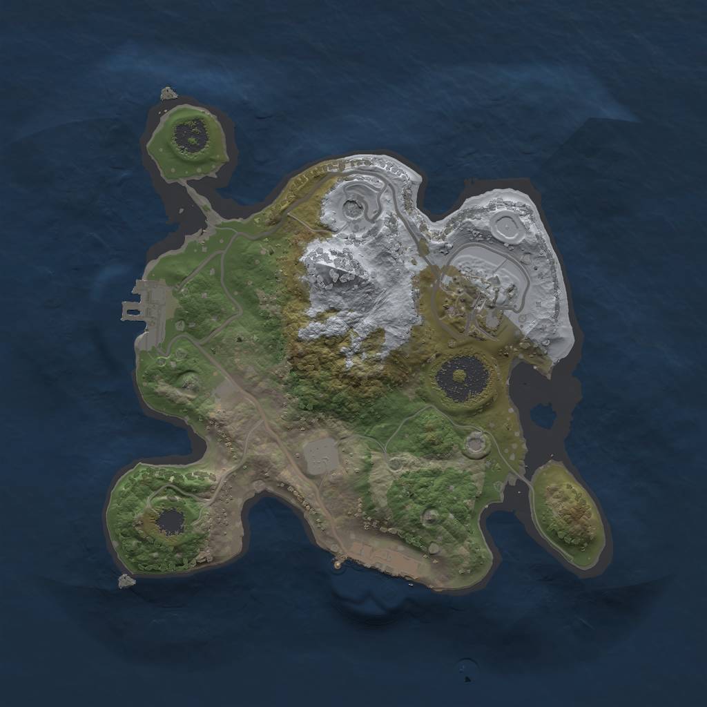 Rust Map: Procedural Map, Size: 2222, Seed: 1651996, 7 Monuments