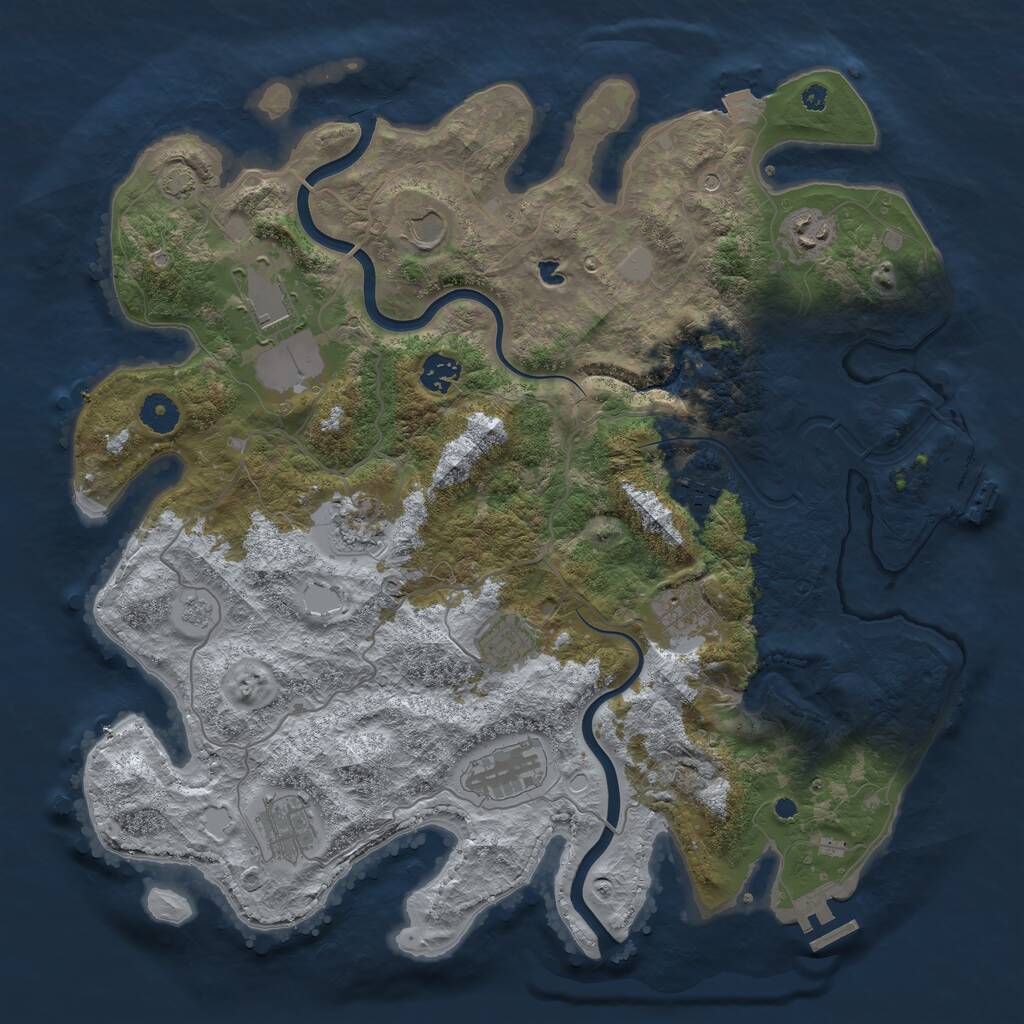 Rust Map: Procedural Map, Size: 4000, Seed: 524793949, 16 Monuments