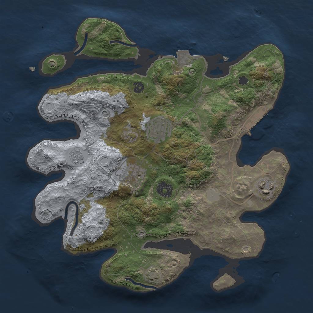 Rust Map: Procedural Map, Size: 2892, Seed: 483879625, 10 Monuments