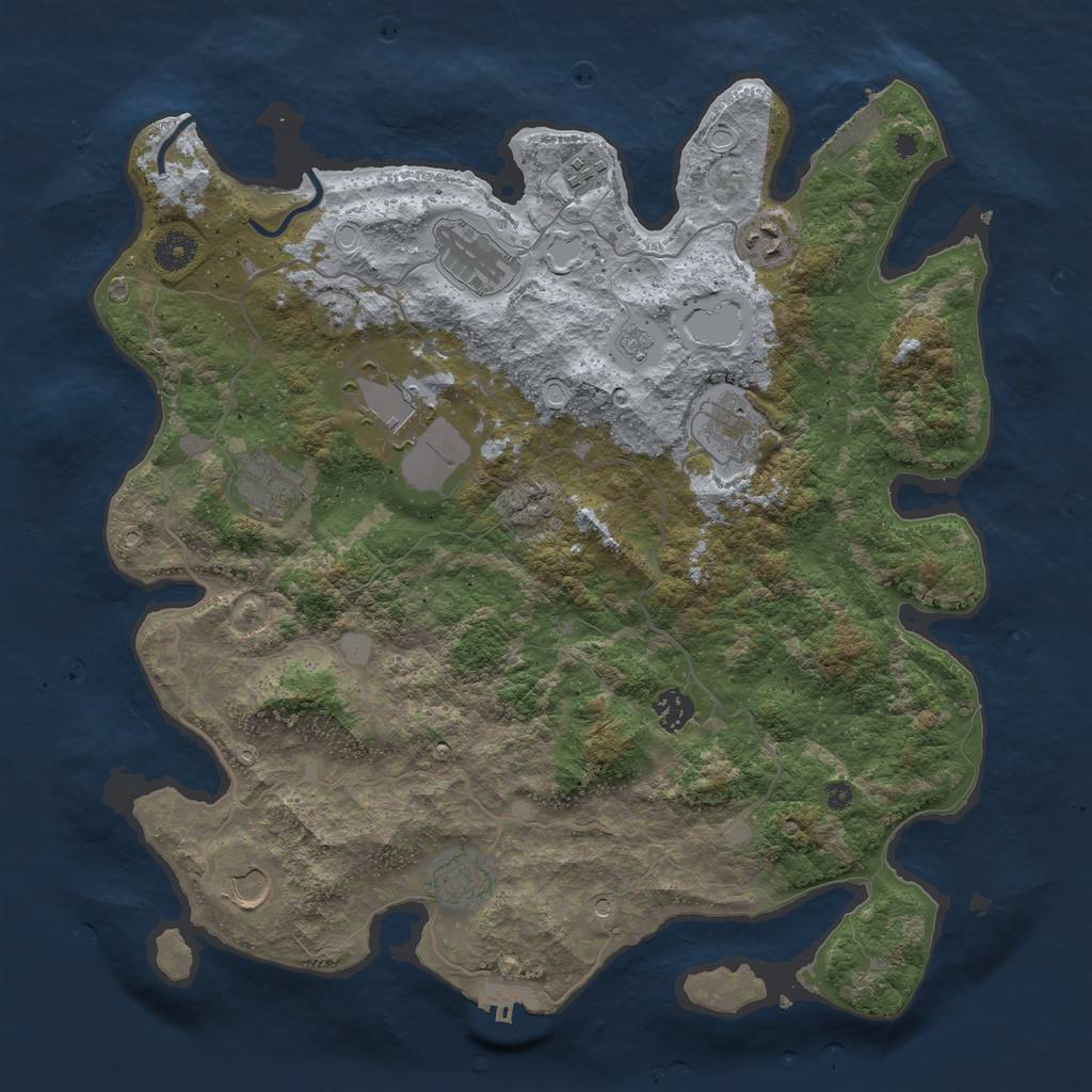 Rust Map: Procedural Map, Size: 4000, Seed: 1847718821, 16 Monuments