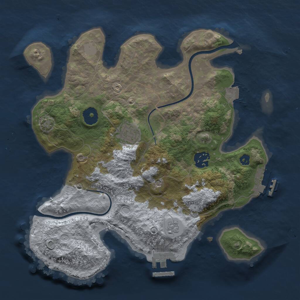 Rust Map: Procedural Map, Size: 2777, Seed: 2147483647, 8 Monuments