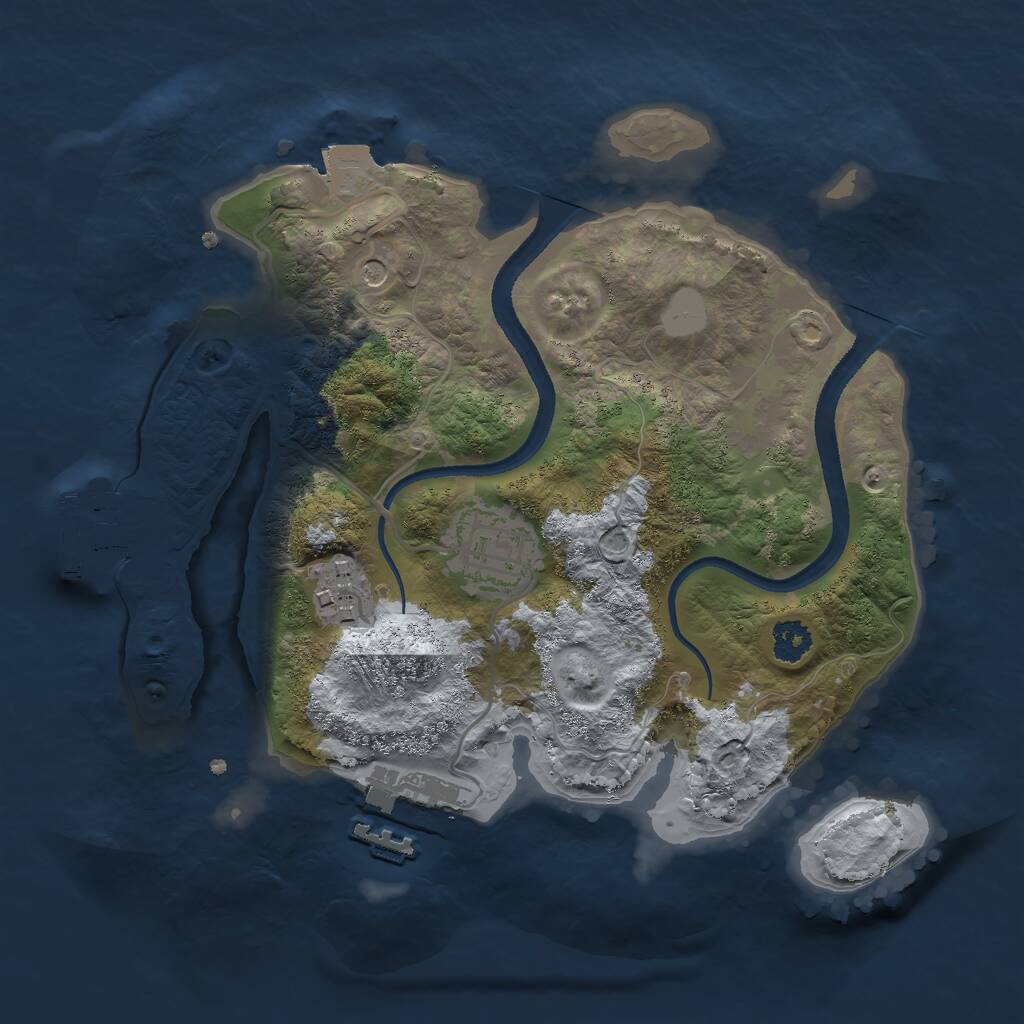 Rust Map: Procedural Map, Size: 2500, Seed: 1561235, 6 Monuments