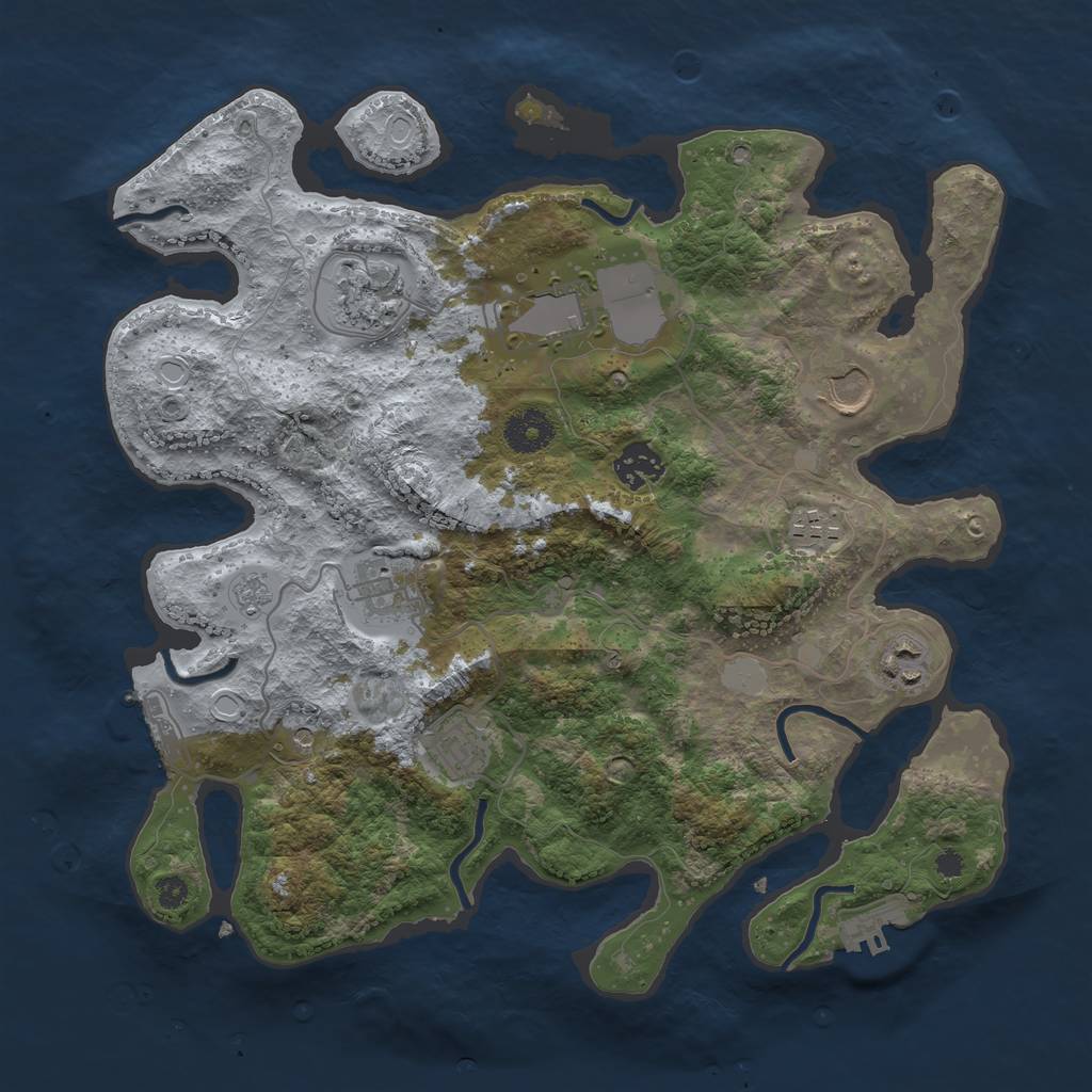Rust Map: Procedural Map, Size: 3500, Seed: 337341833, 15 Monuments