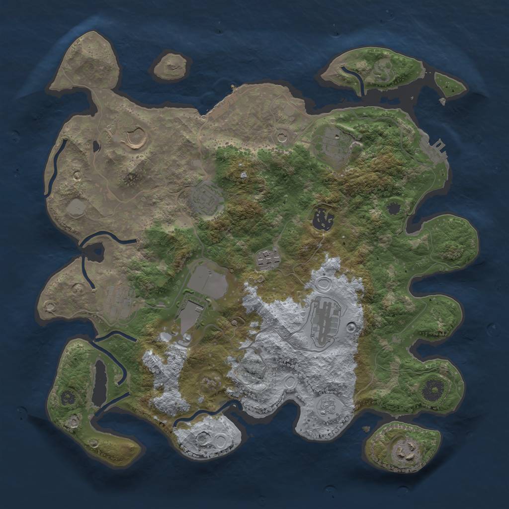 Rust Map: Procedural Map, Size: 3500, Seed: 430726036, 16 Monuments