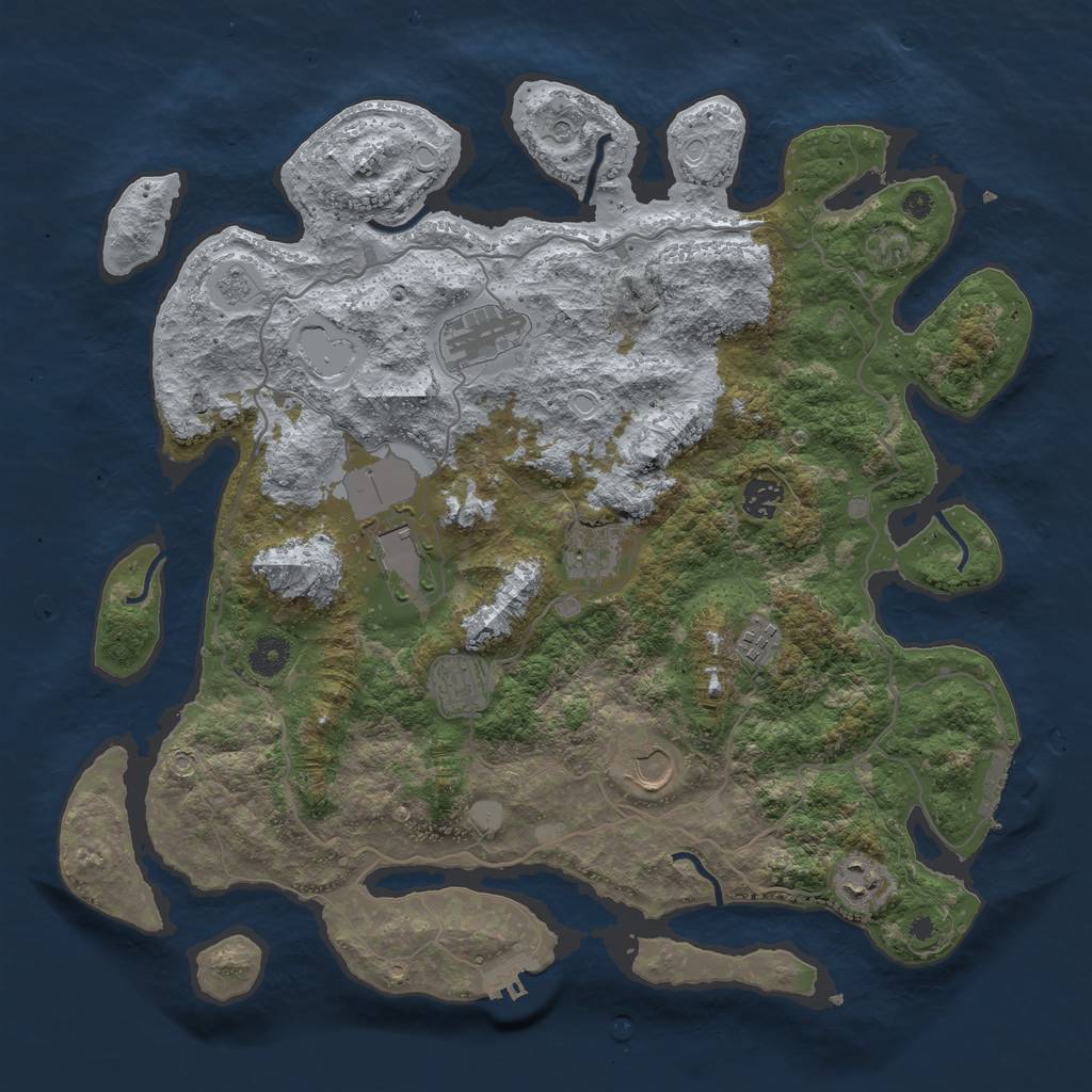 Rust Map: Procedural Map, Size: 4000, Seed: 1217522447, 15 Monuments