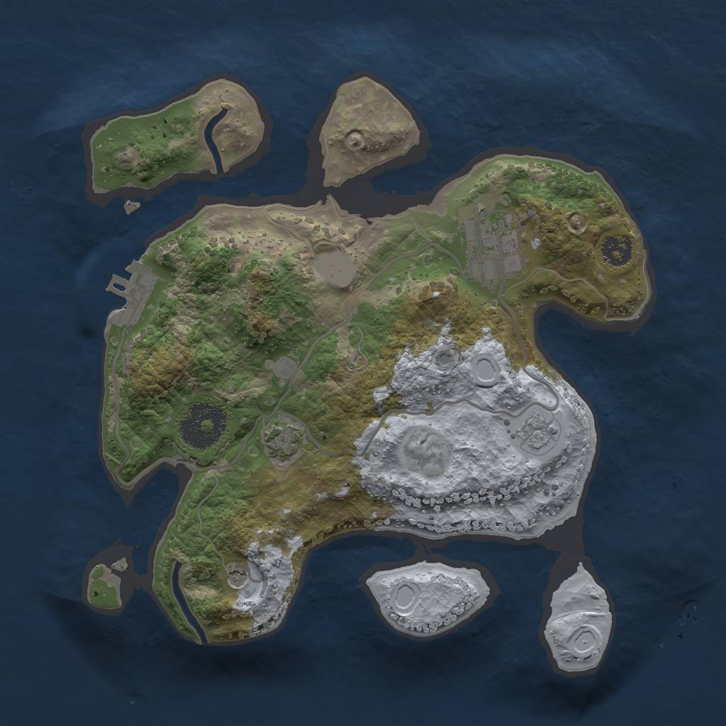 Rust Map: Procedural Map, Size: 2400, Seed: 879401911, 8 Monuments