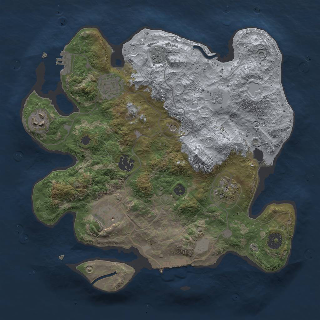 Rust Map: Procedural Map, Size: 3000, Seed: 47394752, 13 Monuments