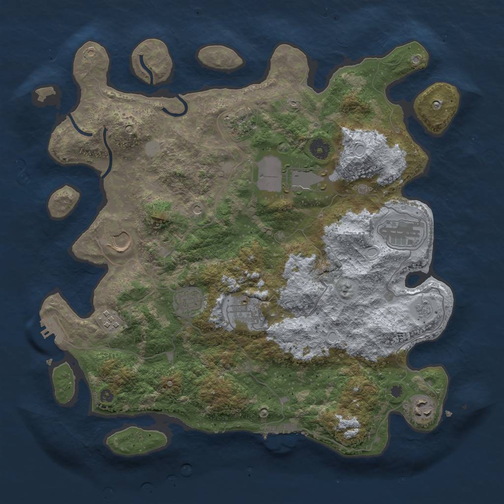 Rust Map: Procedural Map, Size: 3750, Seed: 650346181, 15 Monuments