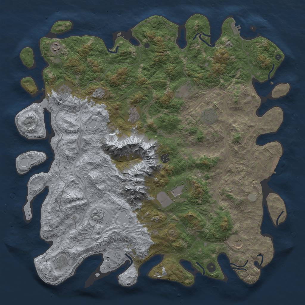 Rust Map: Procedural Map, Size: 5000, Seed: 86753099, 18 Monuments