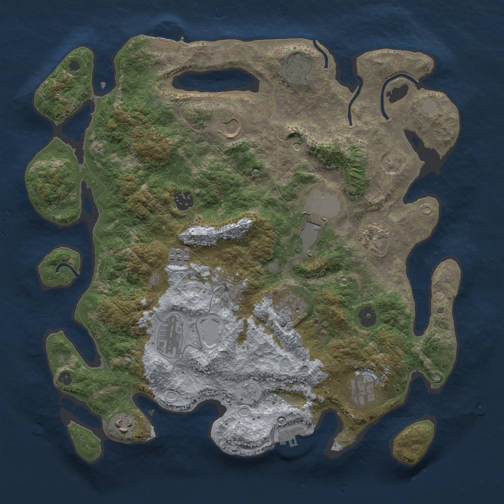 Rust Map: Procedural Map, Size: 3950, Seed: 1945558, 17 Monuments