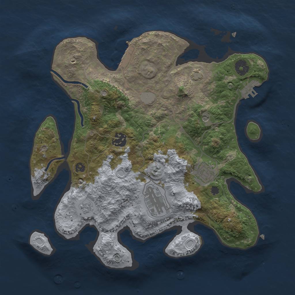 Rust Map: Procedural Map, Size: 3000, Seed: 1690101844, 11 Monuments
