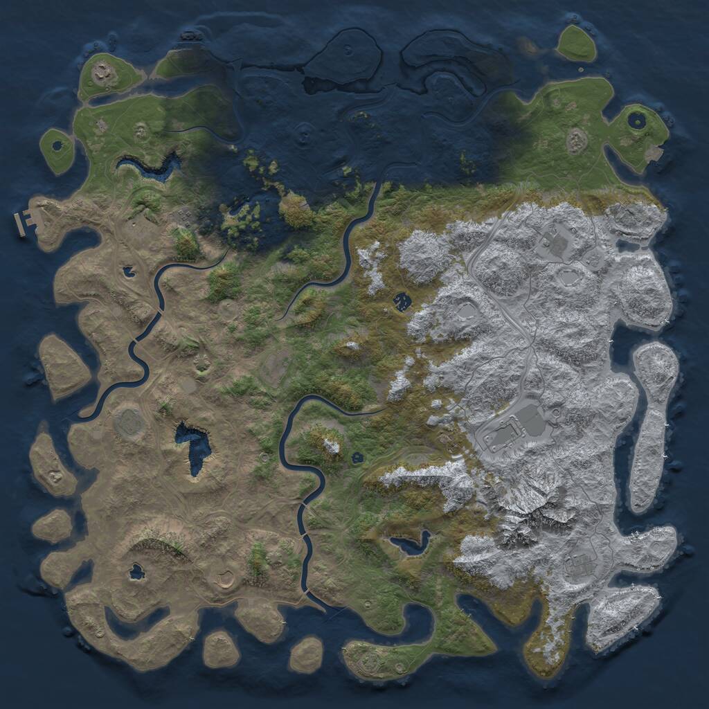 Rust Map: Procedural Map, Size: 6000, Seed: 2710112, 17 Monuments
