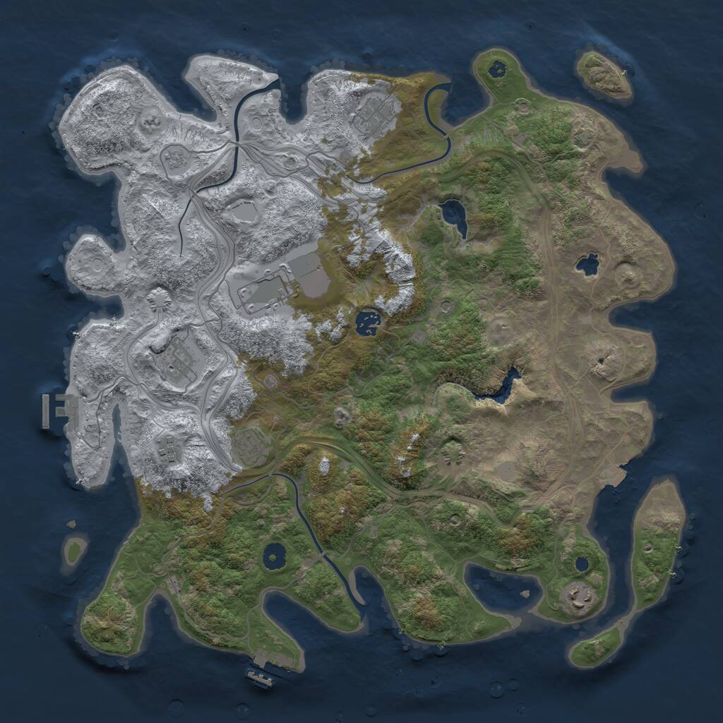 Rust Map: Procedural Map, Size: 4250, Seed: 554226675, 13 Monuments