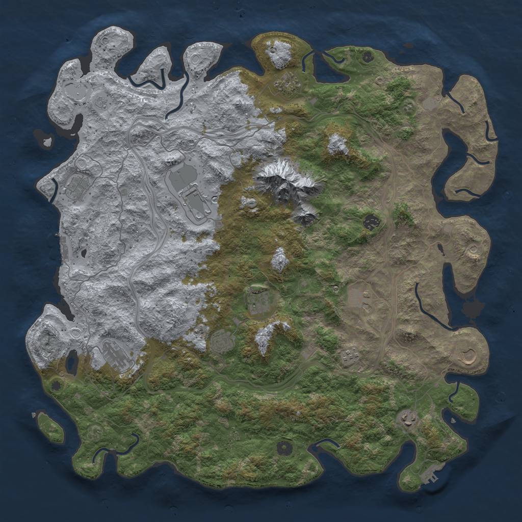 Rust Map: Procedural Map, Size: 5000, Seed: 546547, 18 Monuments