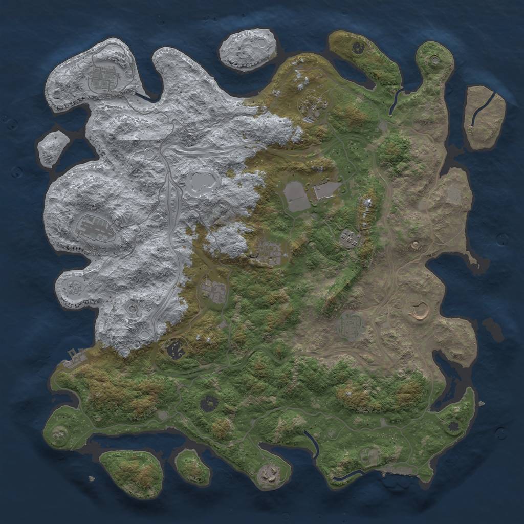 Rust Map: Procedural Map, Size: 4500, Seed: 963949907, 18 Monuments